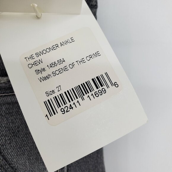 New Mother The Swooner Ankle Chew Scene Of The Crime Raw Hem Grey Wash Jeans 27 - Picture 4 of 15